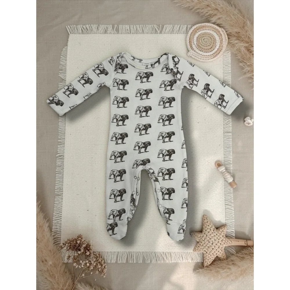 Kate Quinn English Bulldog Organic Cotton Footed Sleeper 0-3M